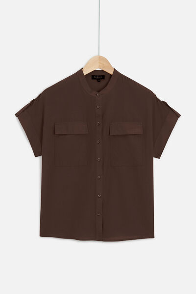 camisa allan marrón oscuro mujer