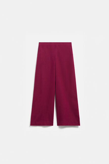 Pantalon pandi 100% lin rose framboise femme