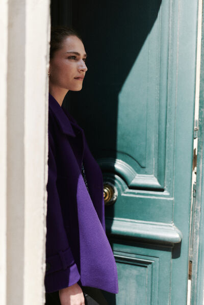 manteau nicco prune femme