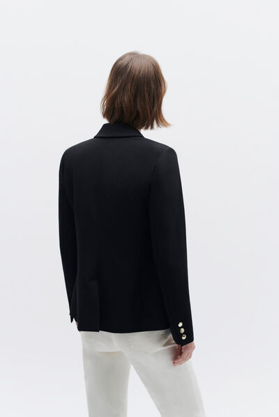 veste octavie double boutonnage noir femme