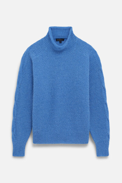 Pull bianca denim baby bleu femme