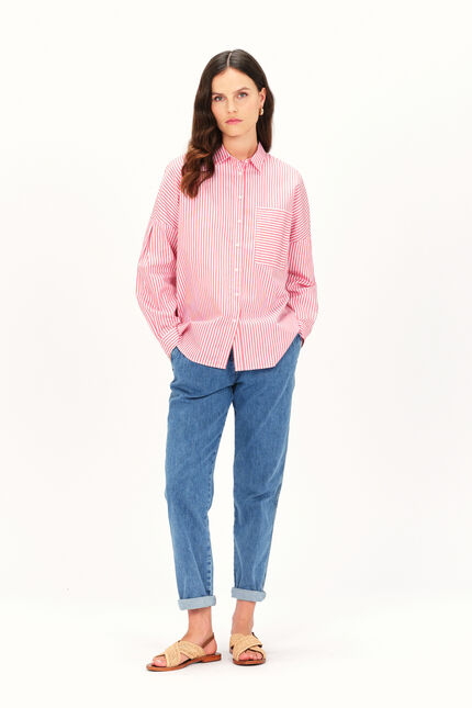 Chemise claudine rouge clair femme