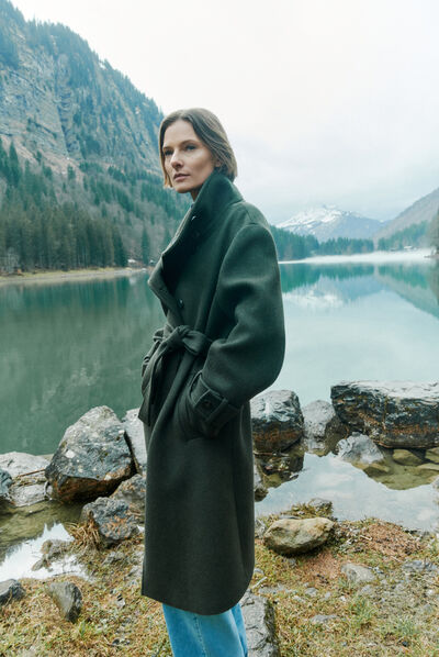 Manteau goeland vert clair femme