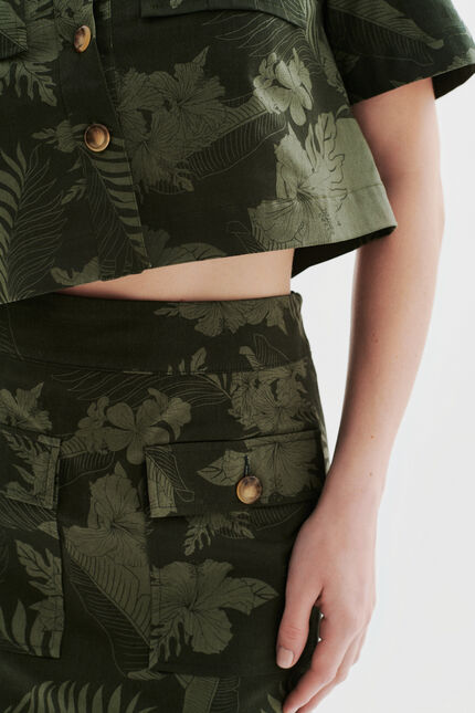 Jupe Jane vert kaki femme