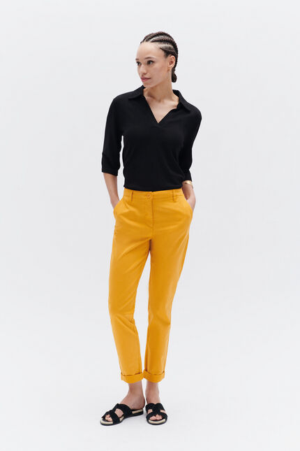 pantalon adelmo jaune moutarde femme