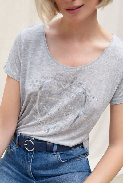 T-shirt Shirley gris clair femme