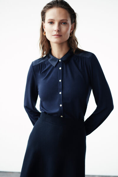 Jupe milena en maille bleu marine femme