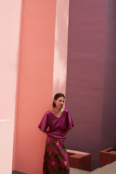 Blusa cselma violeta claro mulher