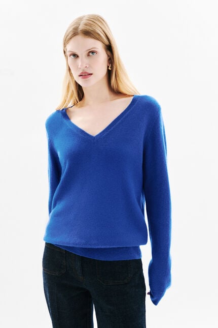 marianne2 100% cashmere sweater electric blue woman