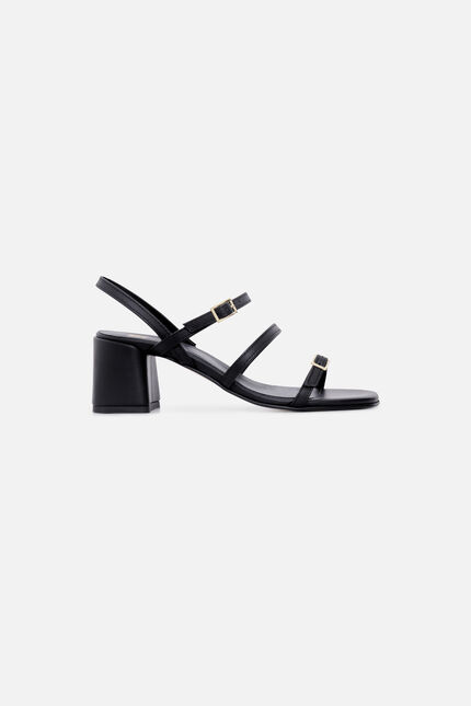 Zapatos Elodie de cuero natural negro mujer