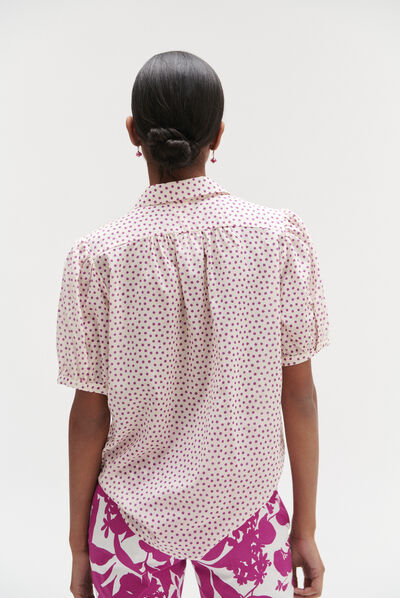 Chemise cornelie à pois violet femme