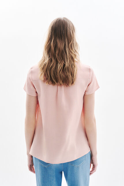 blouse kat 100% lin rose clair femme