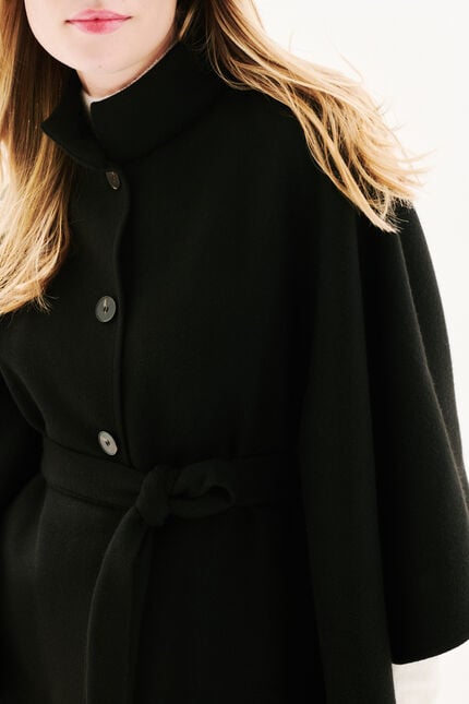 Poncho hacaro liso negro mujer