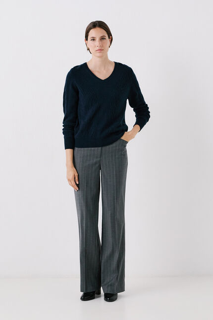 Pull mlise bleu marine femme