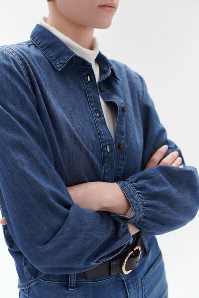 camicetta melanie denim double stone donna