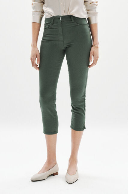 pantacourt mason vert kaki femme
