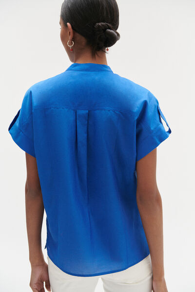 camisa allan azul eléctrico mujer