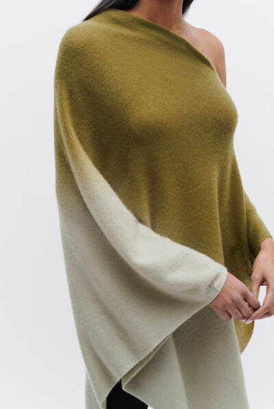poncho baltidye vert kaki femme