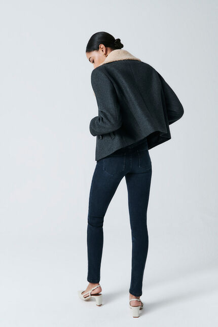 Manteau maviateur gris fonce femme