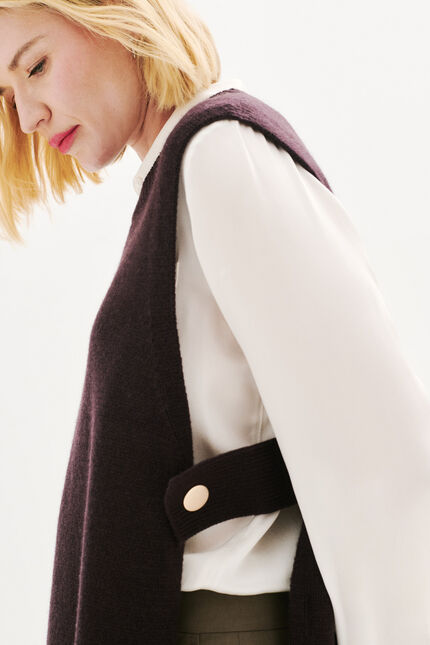 Poncho hevy marron foncé femme