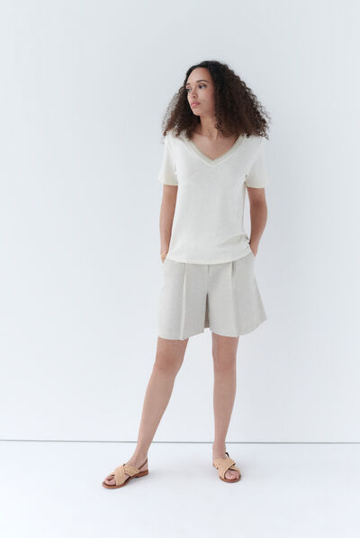 tshirt jin beige femme