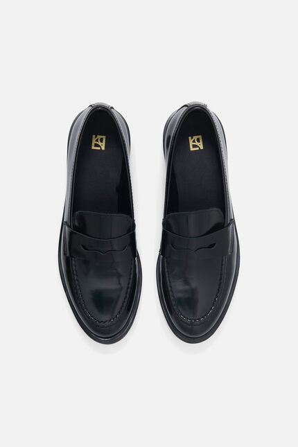 Mocassins Aladine en cuir naturel noir femme