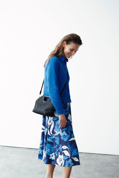 Jupe Jason portefeuille bleu femme