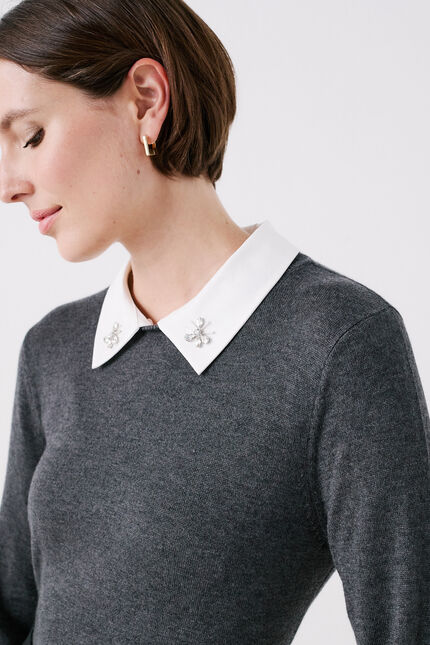 Pull mwilford gris fonce femme
