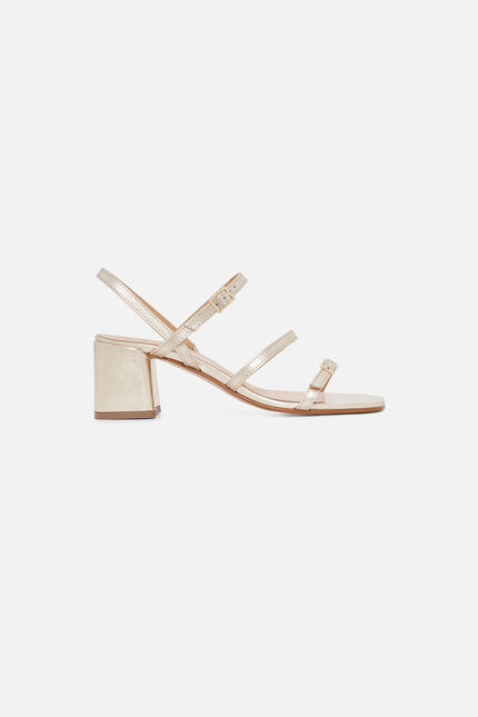 Sandalias Elodie2 de cuero natural color oro mujer