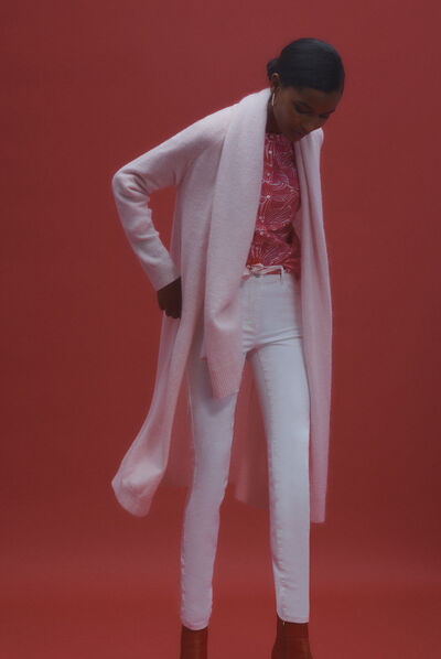gilet camille rose clair femme