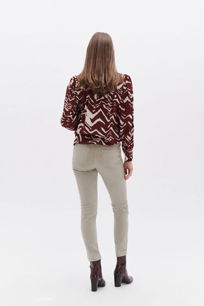 Pantalon ptonio beige femme