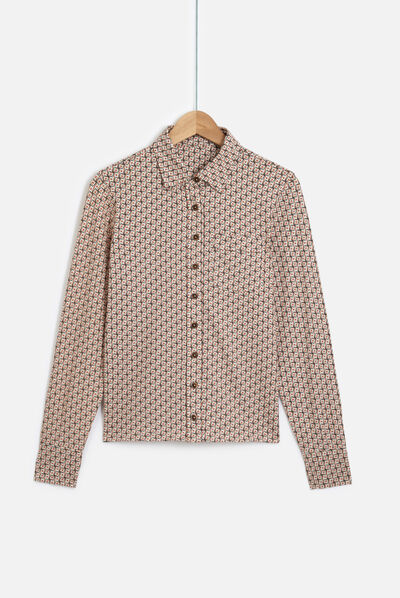 T-shirt alba marron cognac femme