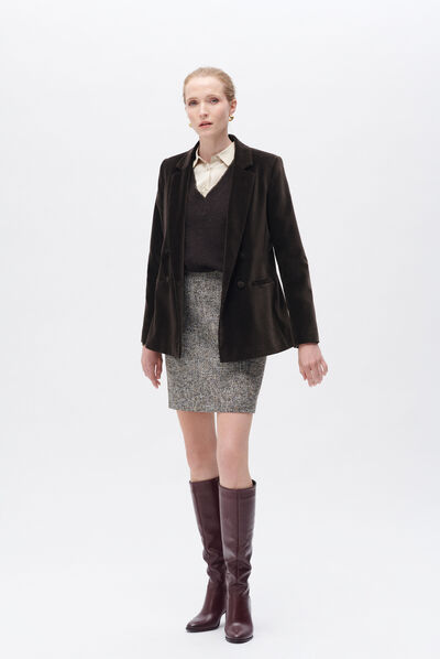 Giacca violine marrone scuro donna