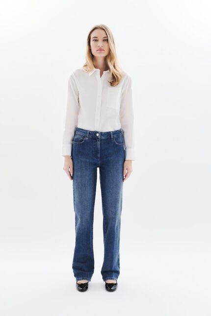 Pantalon Pcomelongjean2 denim stone femme