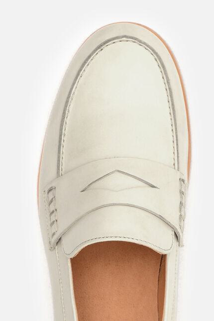 Mocassins Emi en cuir naturel creme femme
