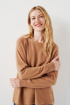 mamelia 100% cashmere sweater camel woman