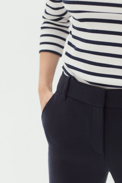 pantalon clement bleu marine femme