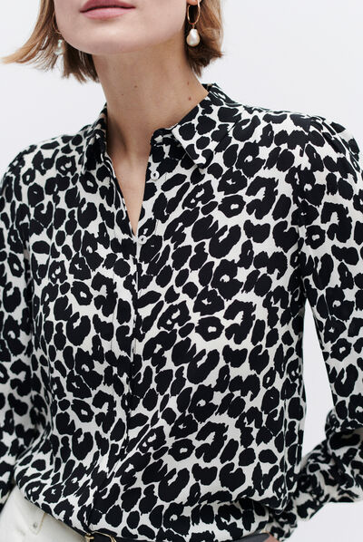 Camisa Heloise negro mujer