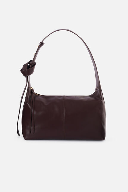 Sac soane en cuir naturel marron fonce femme