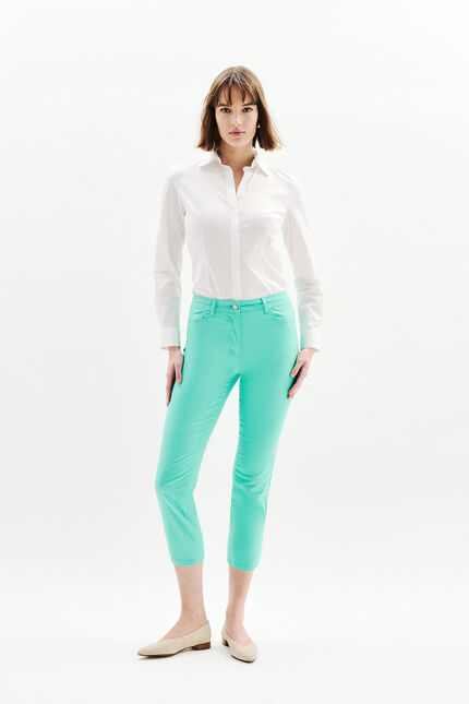 pantacourt mason vert menthe femme