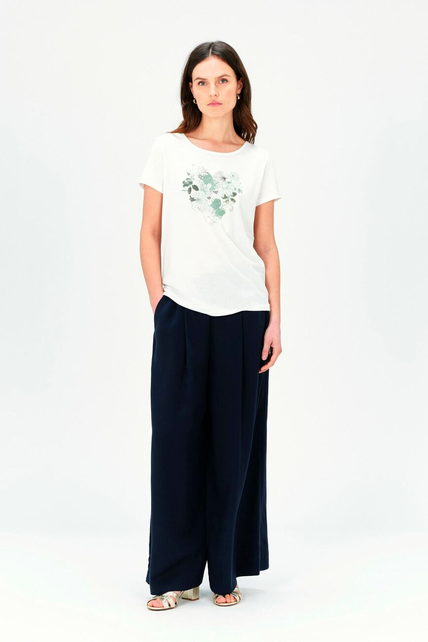 T-shirt toutes à l'école taxime heart blanc femme