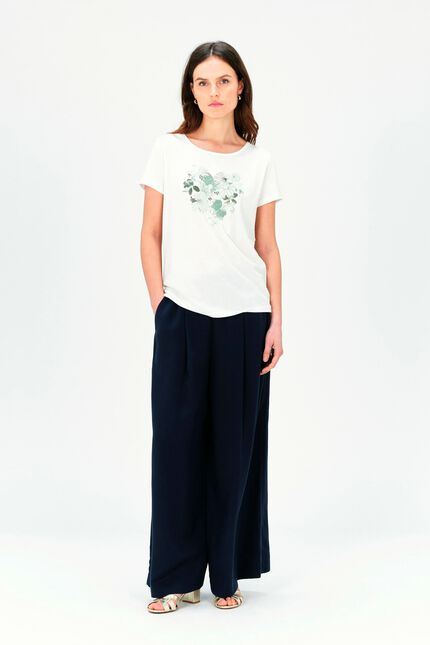 T-shirt Toutes à l'école taxime heart bianco donna