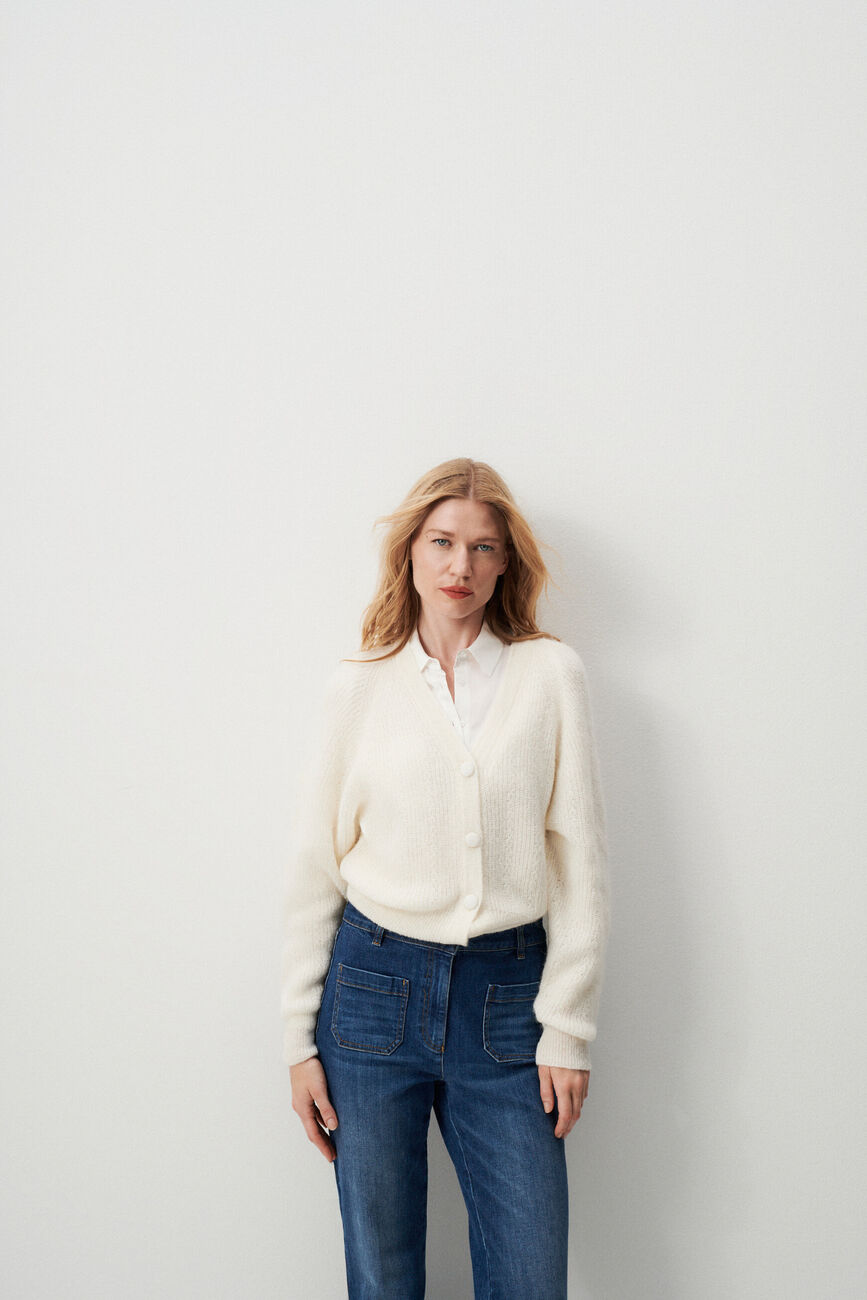Mlamar Made in Italy vest ecru woman