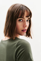 T-shirt all at school taxime happy khaki green woman