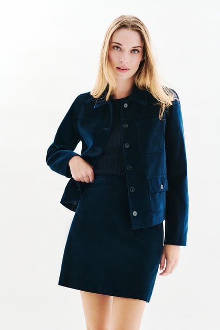 Veste Vminatavelours bleu marine femme