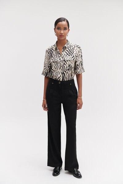 Pantaloni Porter nero donna
