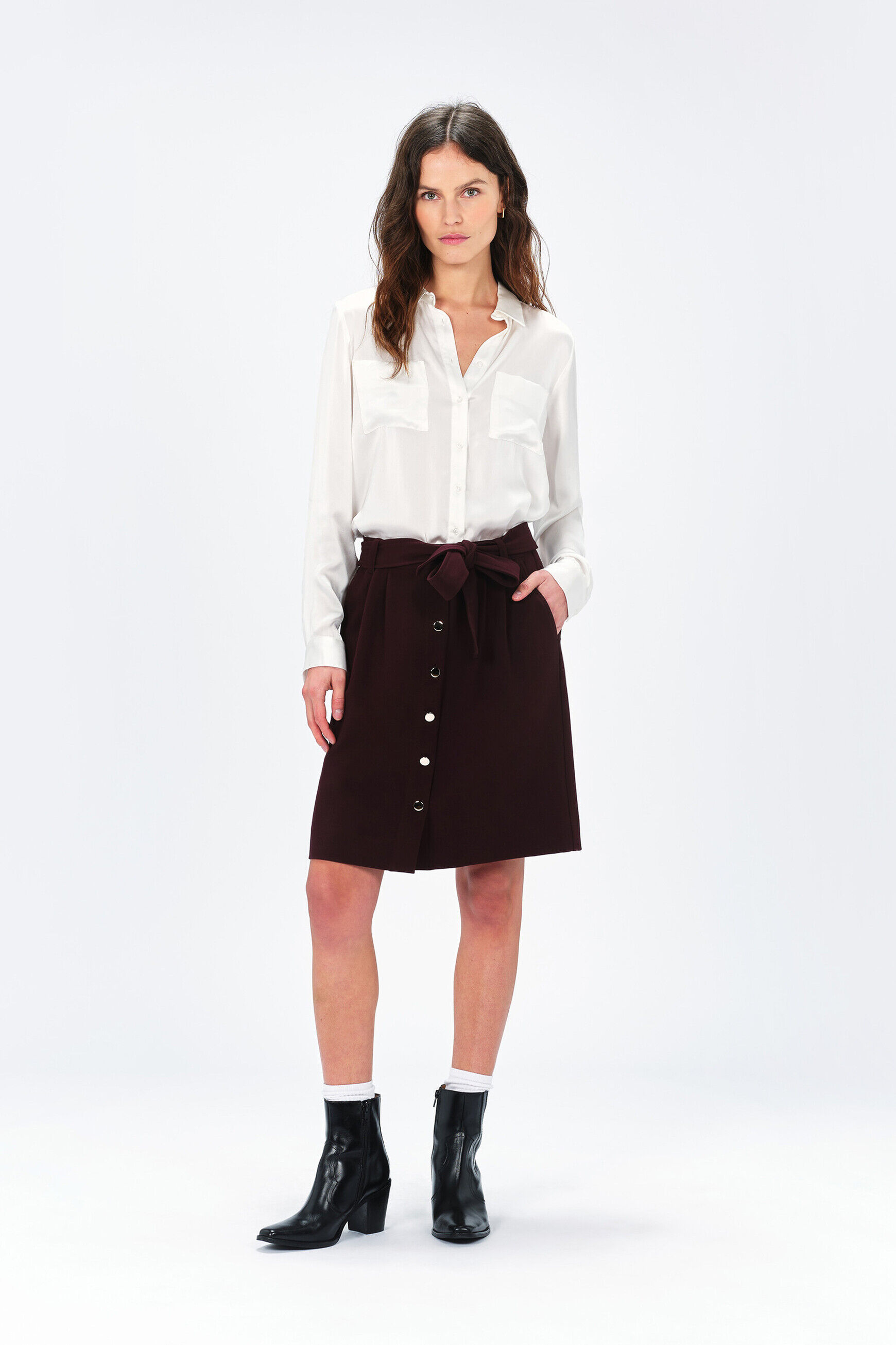 Jupe Femme courtes ou longues unies ou imprim s Caroll