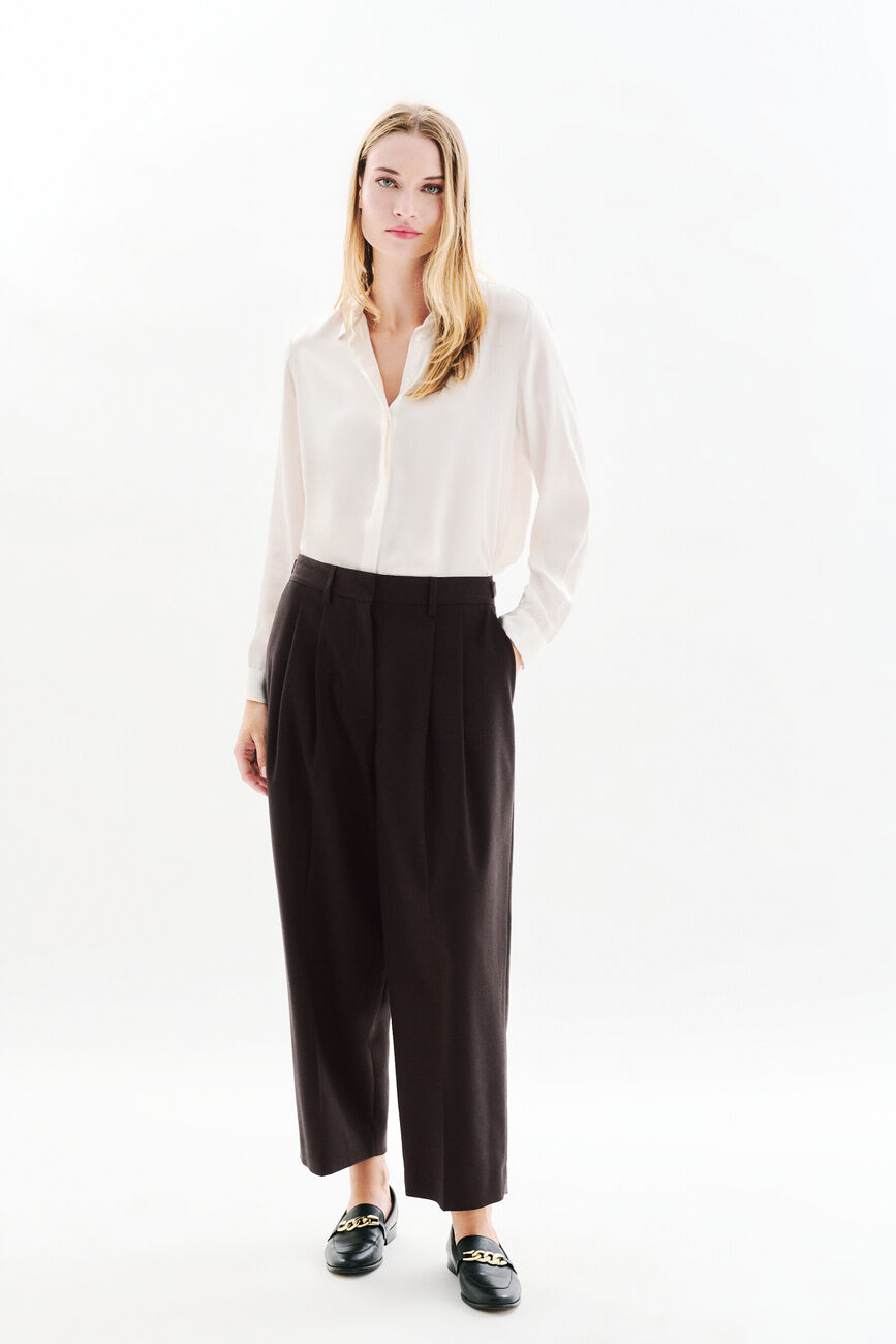 pantalon plume marron chocolate mujer Pantalón Plume marrón chocolate mujer