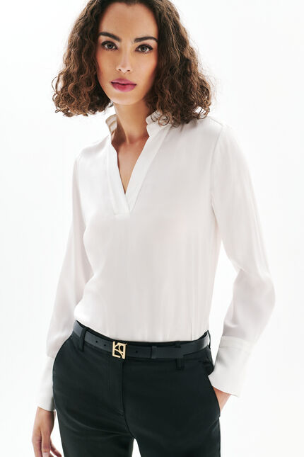 Blouse Clarisse 100% soie ecru femme