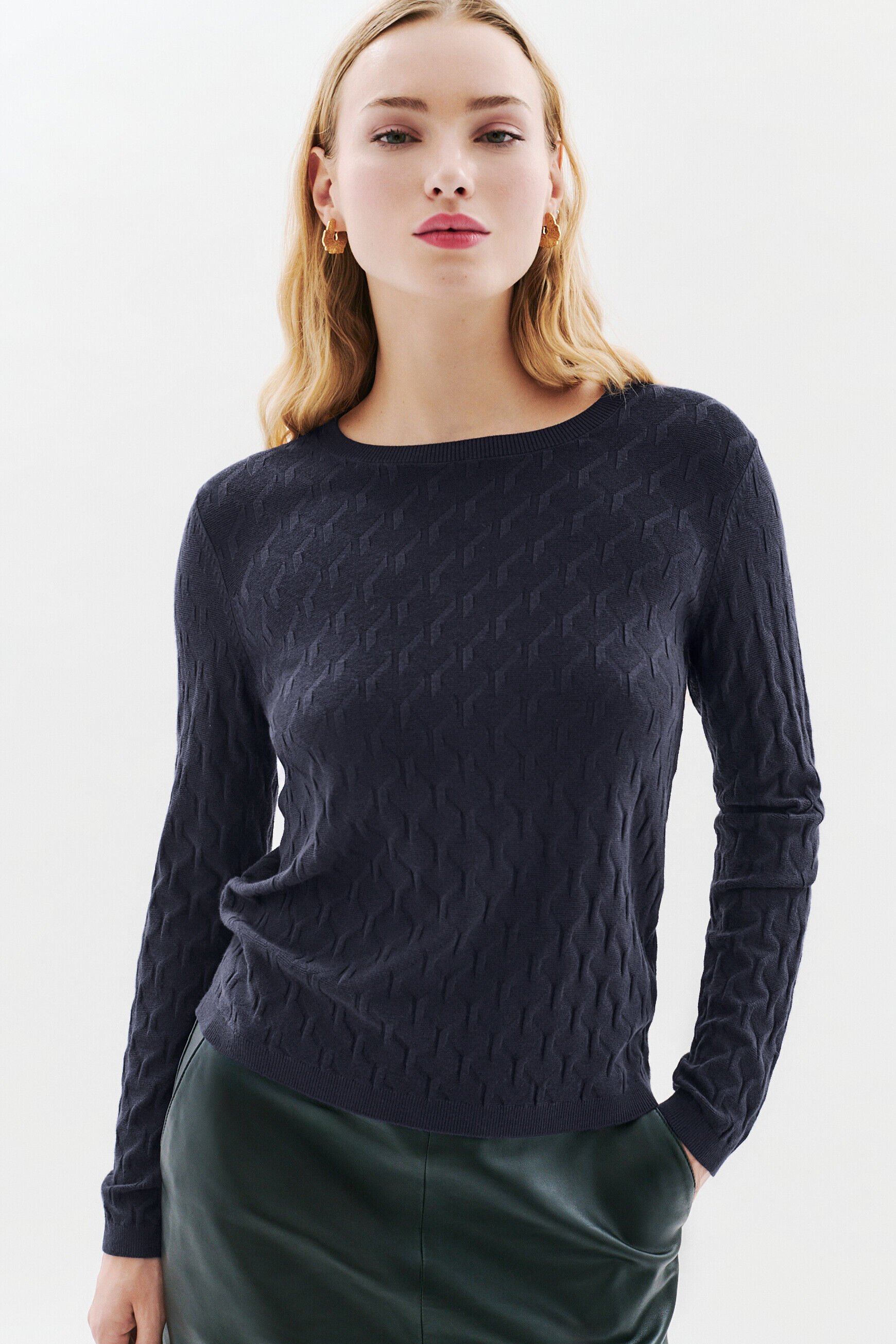 Pull manina bleu marine femme